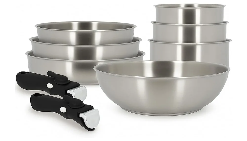 MENASTYL Iris Batterie de Cuisine 9 pieces
