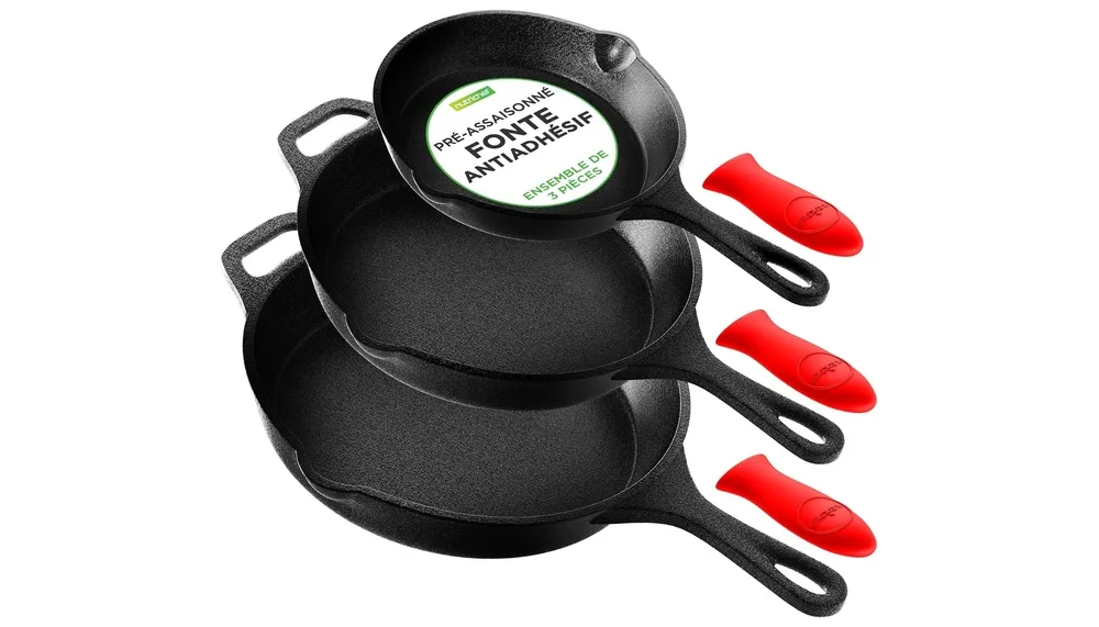 Nutrichef Cast Iron Frying Pan Set