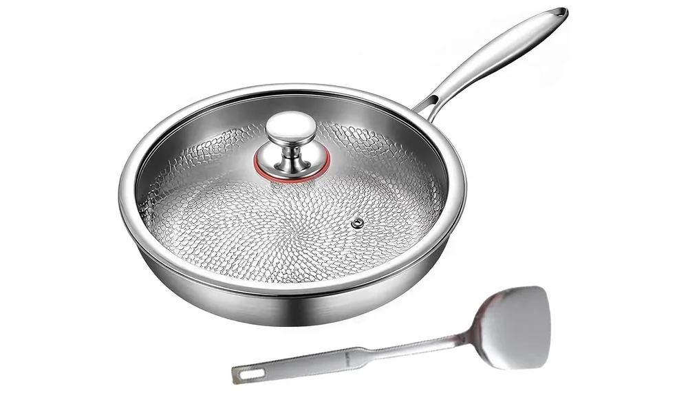 etsqwe-uk 2025 Pro Titanium Hammered Frying Pan